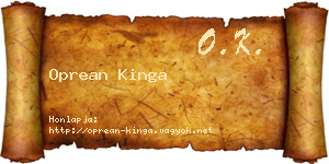 Oprean Kinga névjegykártya